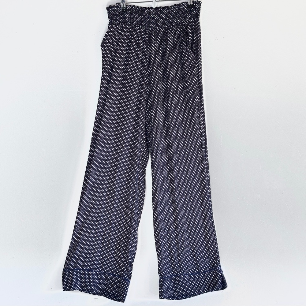 Aerie Silky Boho Pajama Bottoms M Navy Dot American Eagle